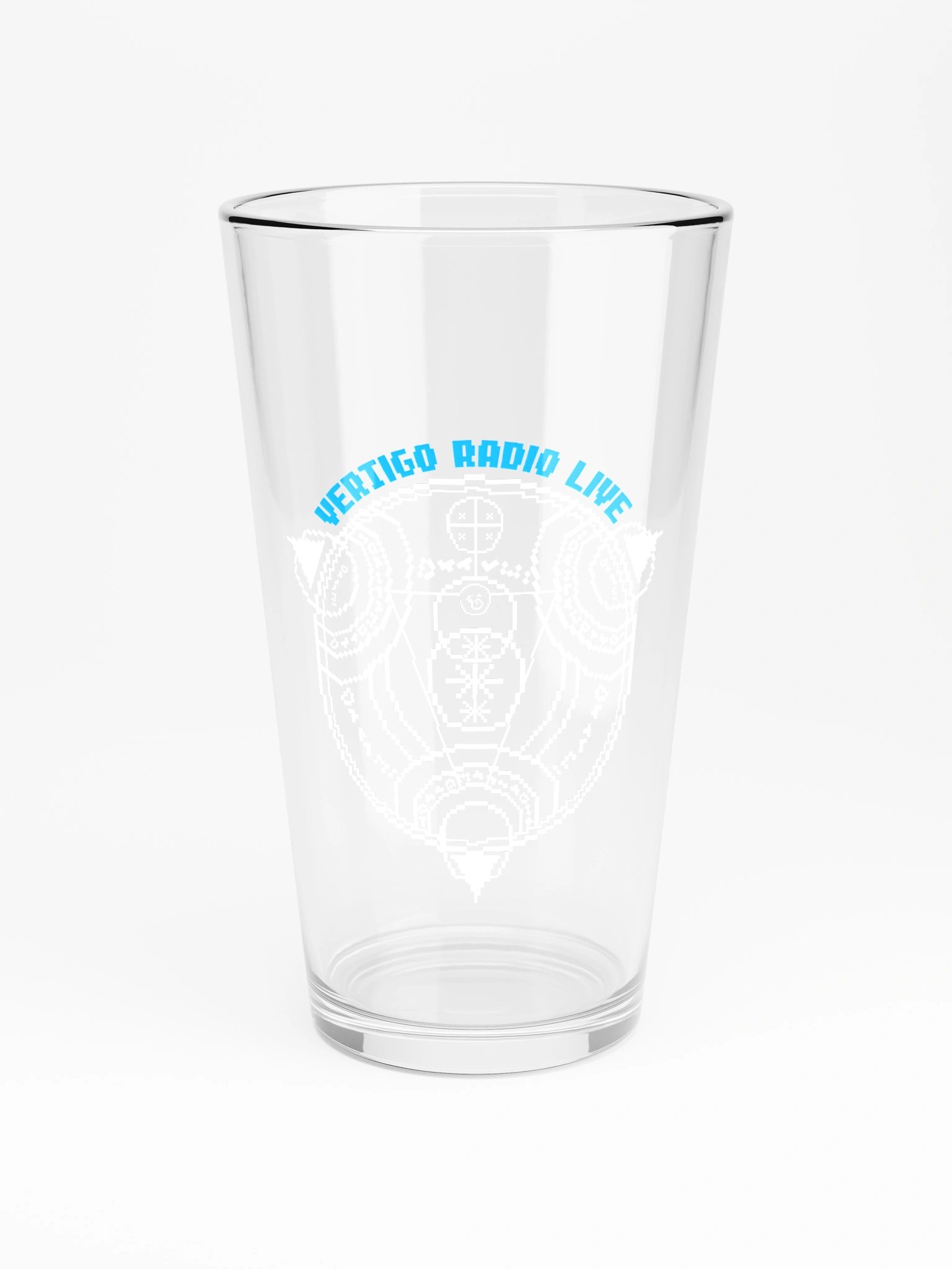 Vertigo Radio Live Pint Glass: Blue Pixel Edition product image (3)