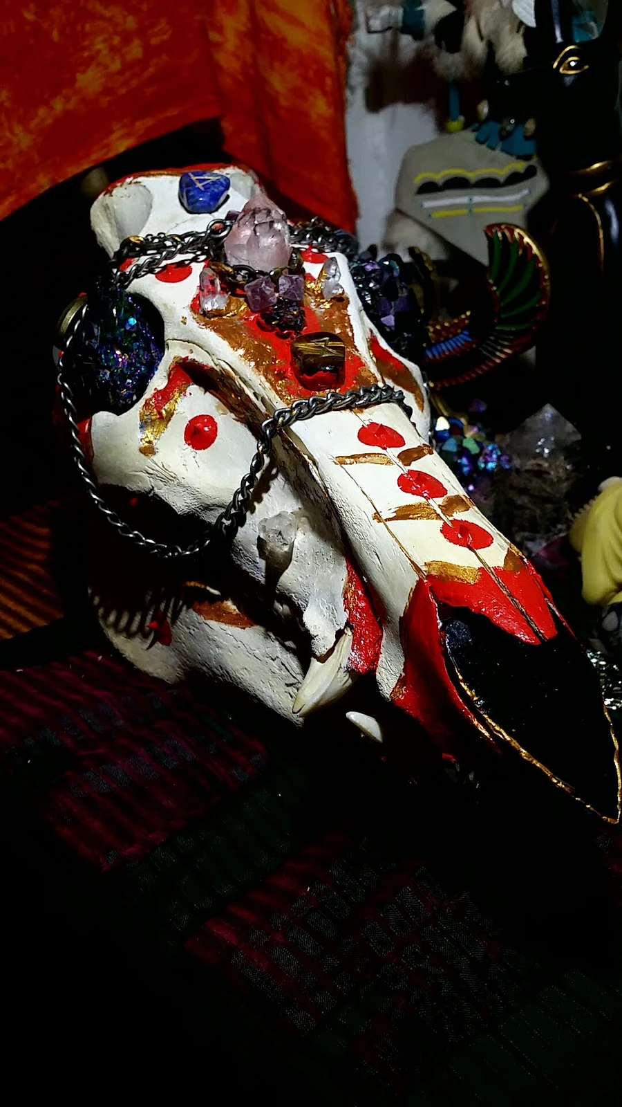 'Galactic Sow' Crystal Warthog Shaman Painted Skull product image (3)