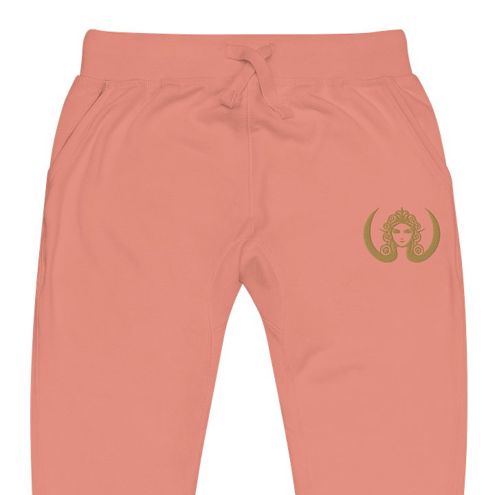 CIRCEMOON Rose Quartz Joggers with Gold Goddess Emblem, unisex - pink product image (2)