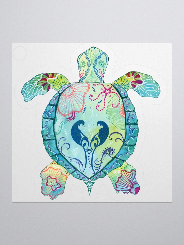 Sea Turtle Doodle Kiss Cut Stickers product image (1)