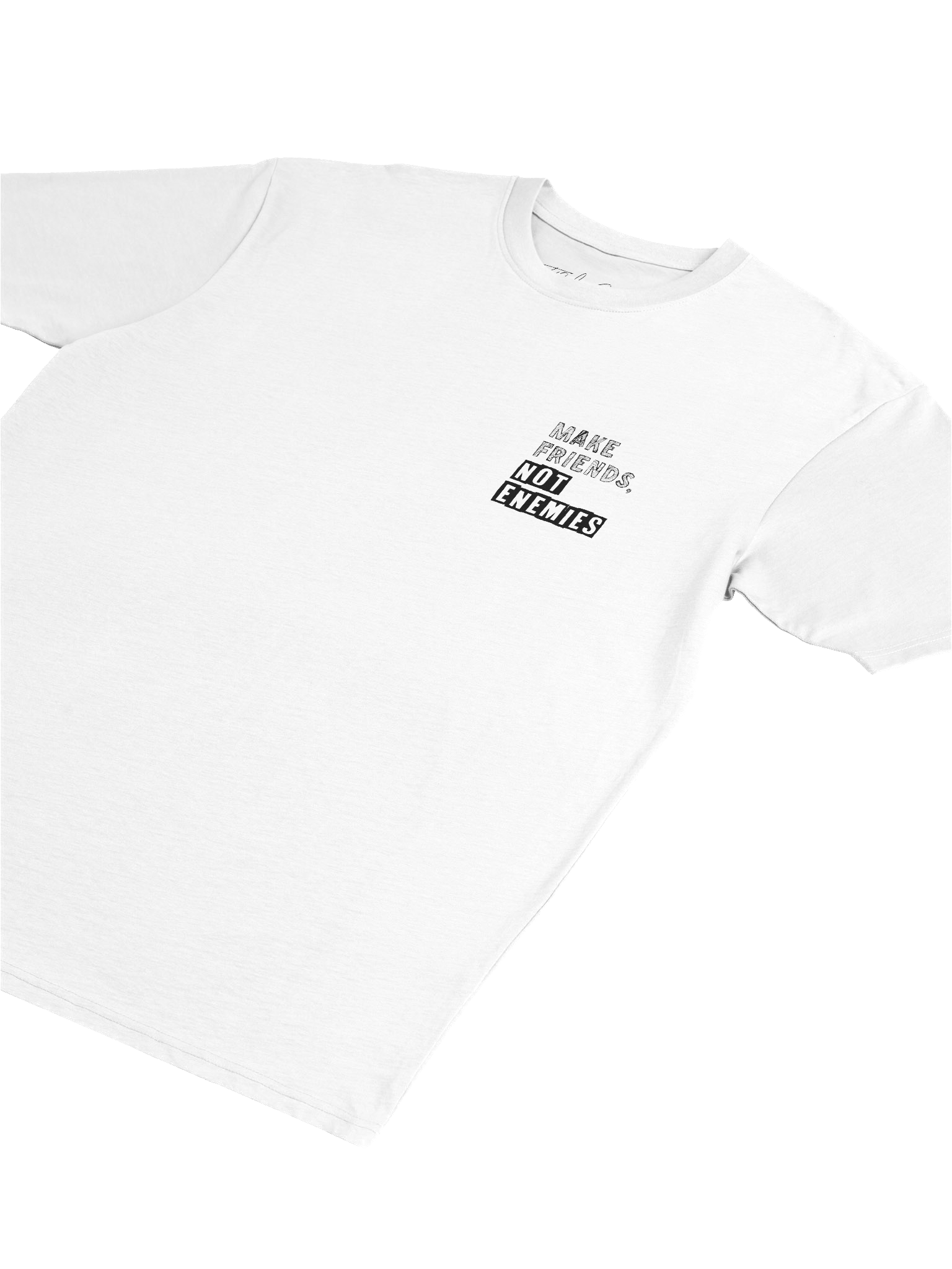 Make Friends Not Enemies White Tee product image (8)