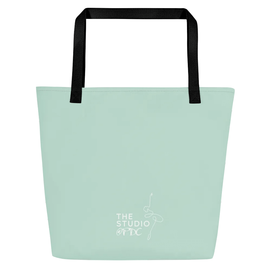 Shoe Bag Tote | Mint with White Logo and Quote product image (2)