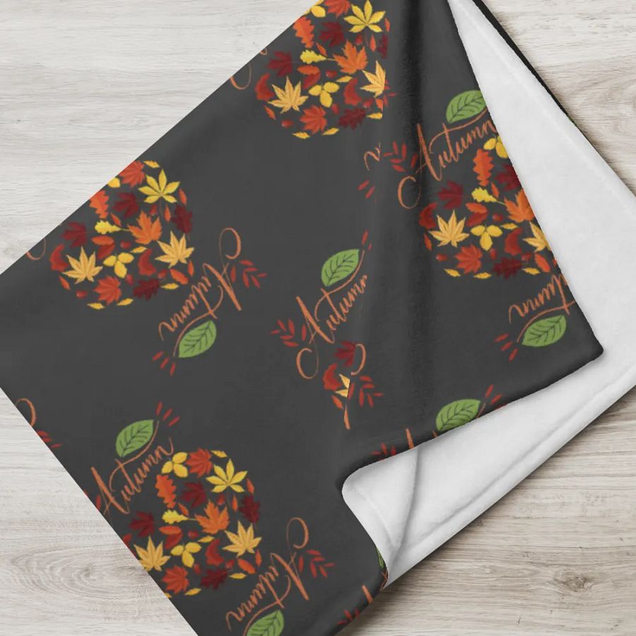 Autumn Leaf Heart Throw Blanket product image (17)