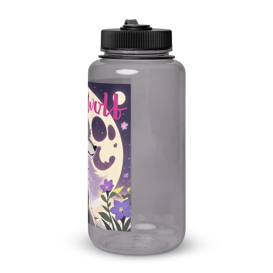 Mystical Moonlight Wolf Wide Mouth Water Bottle product image (3)