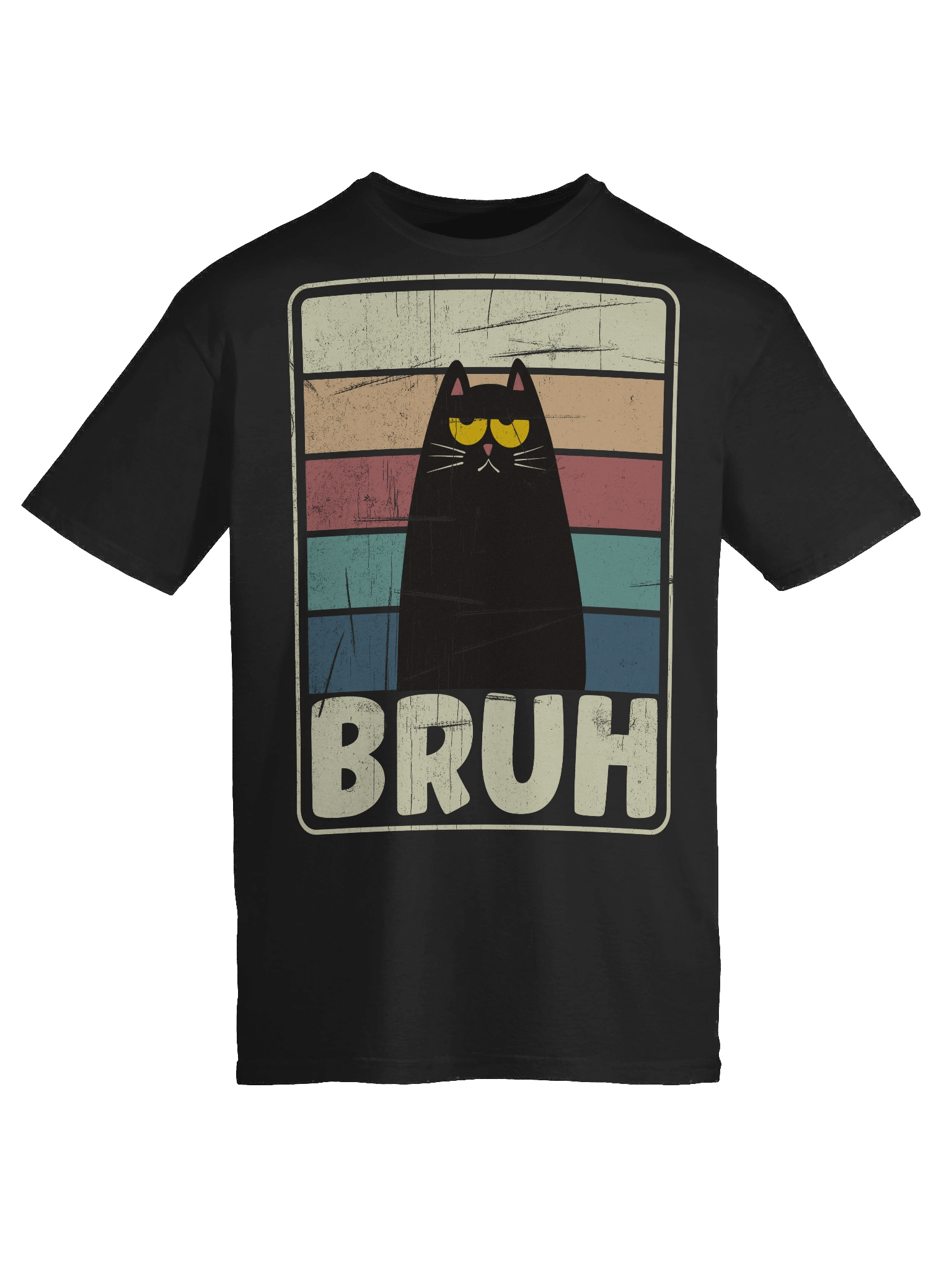 Retro BRUH Black Cat T-Shirt product image (68)