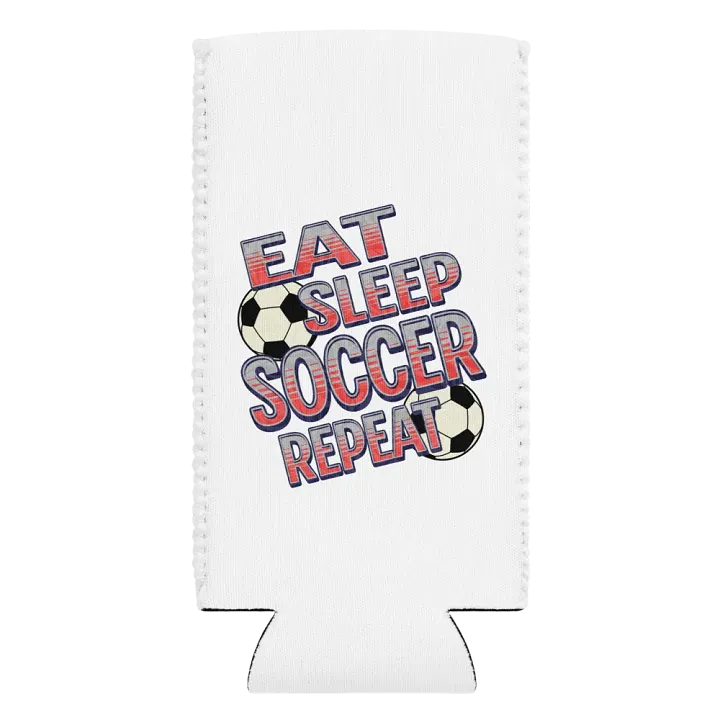 Eat Sleep Soccer Repeat Angle Stripes Can Cooler product image (2)