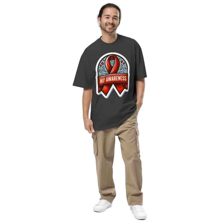 Bold HIV Awareness Ribbon Faded T-Shirt product image (4)