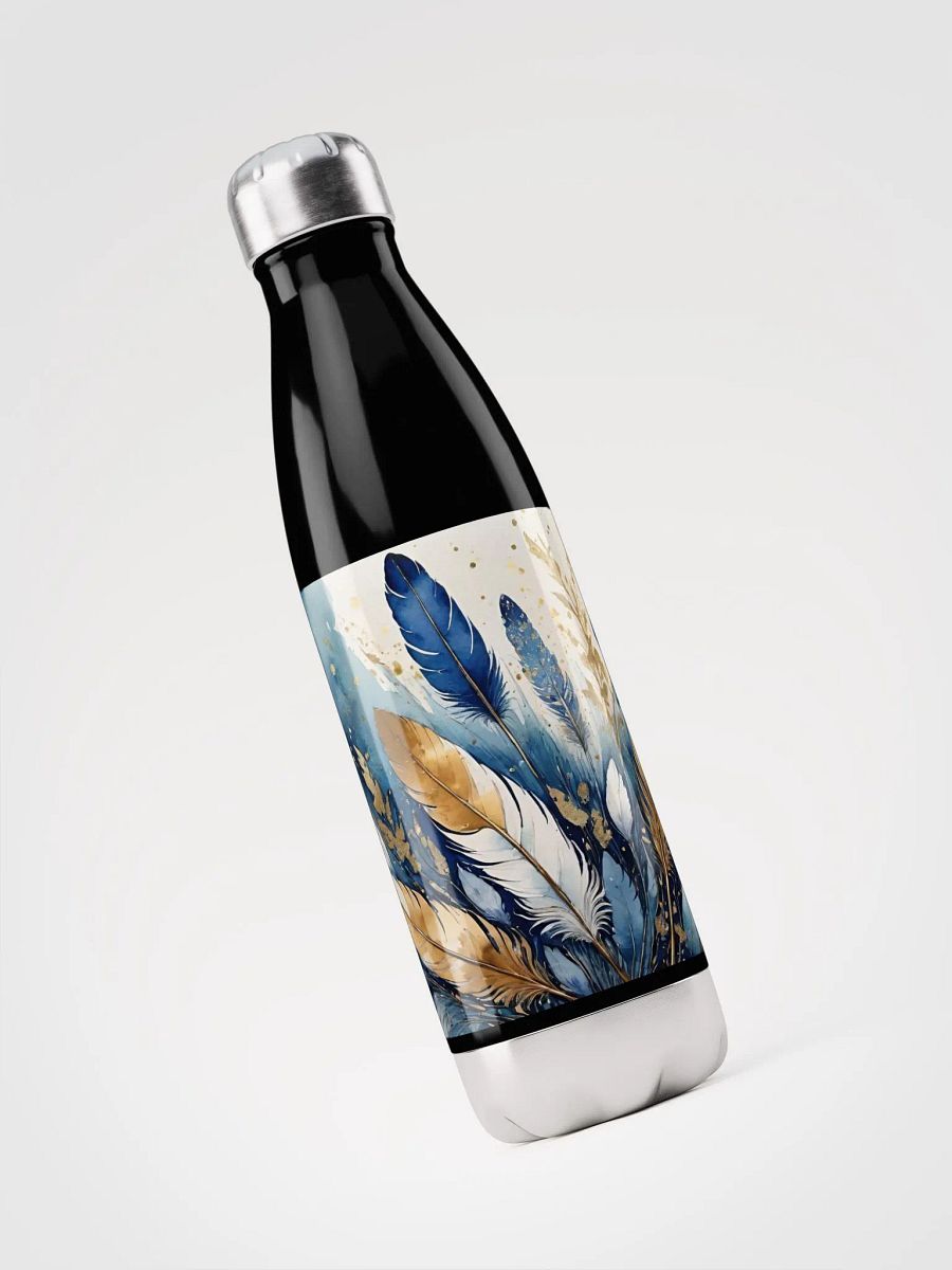 Watercolor Feathers Gold Dust Water Bottle product image (5)