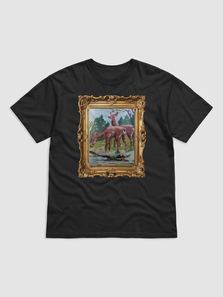 DEER MOTIF CROSS STITCH T-SHIRT product image (1)
