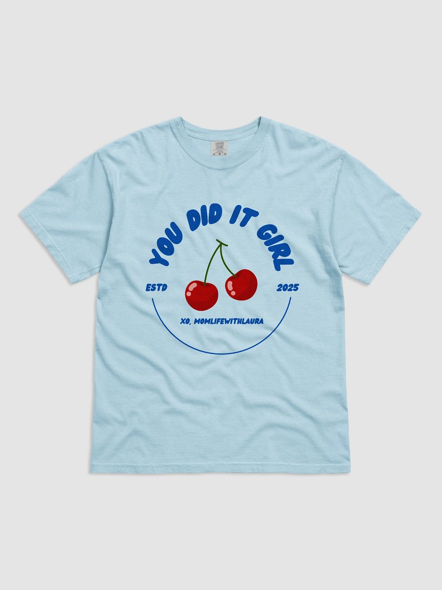You Did it Girl Cherries Tee Comfort Colors - Blue/Light Blue product image (1)