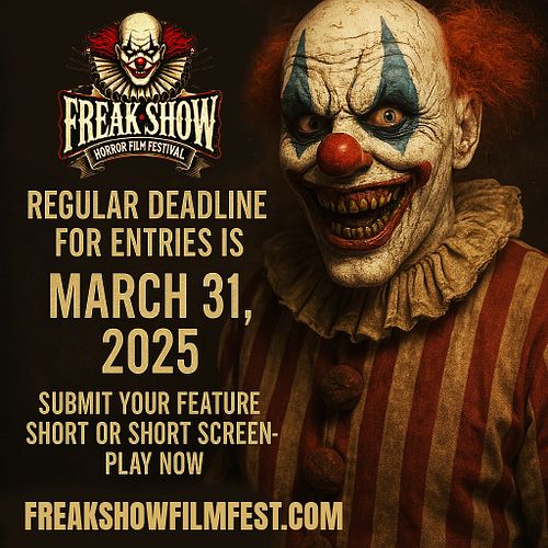 ATTENTION HORROR FILMMAKERS! 

The clock is ticking! The REGULAR DEADLINE to submit your film to the 2025 FREAK SHOW Horror F...
