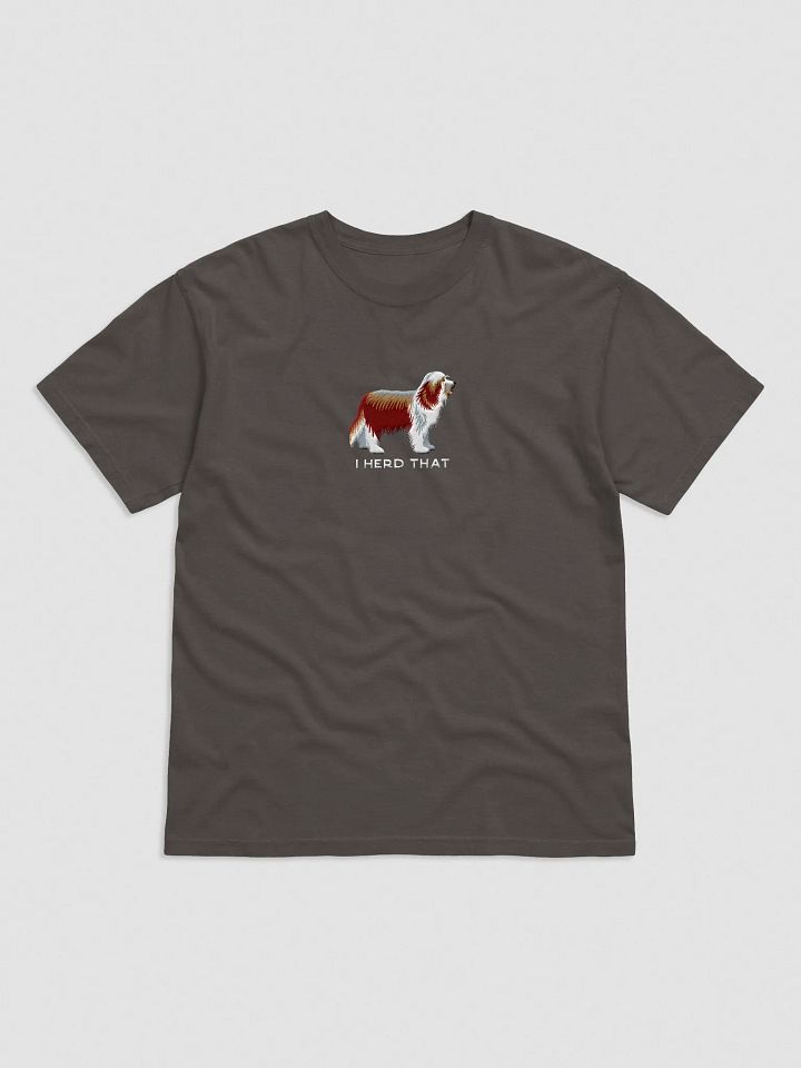 I Herd That T-Shirt(Embroidered) of a Bearded Collie(Red) product image (1)