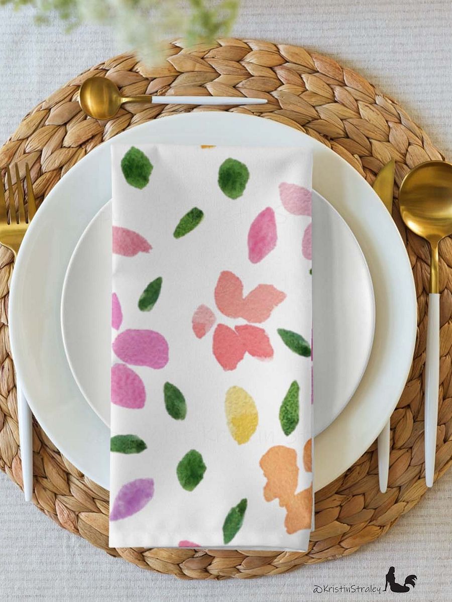 Spring Flowers on White Placemat Set of 4 product image (5)
