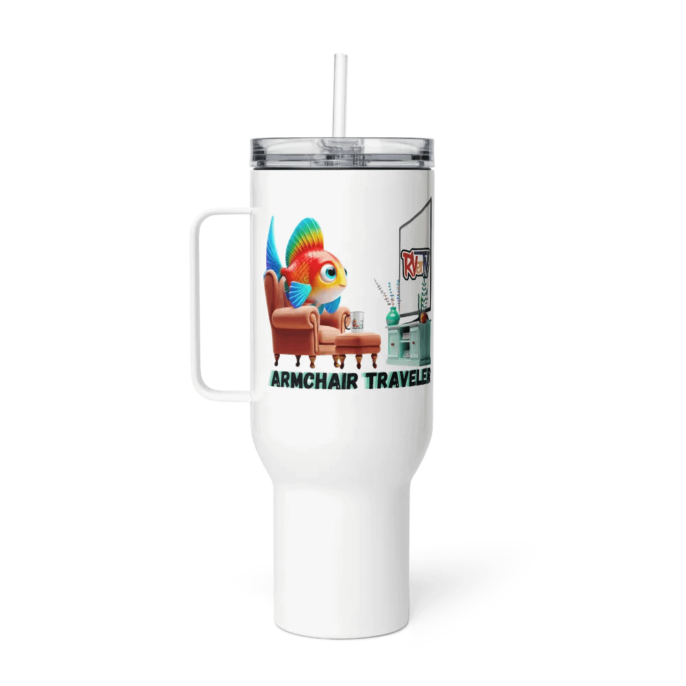 Armchair Traveler Fish - Travel Mug with Handle product image (4)
