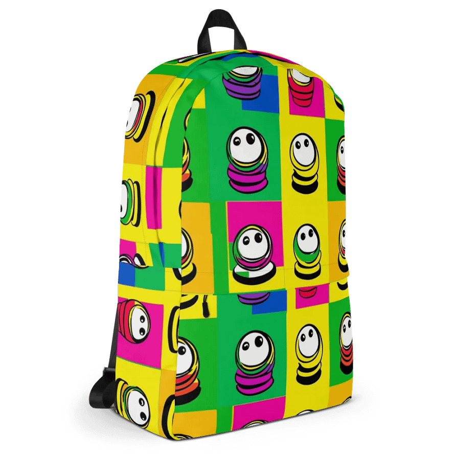 Whimsical Character Grid All-Over Print Backpack product image (11)