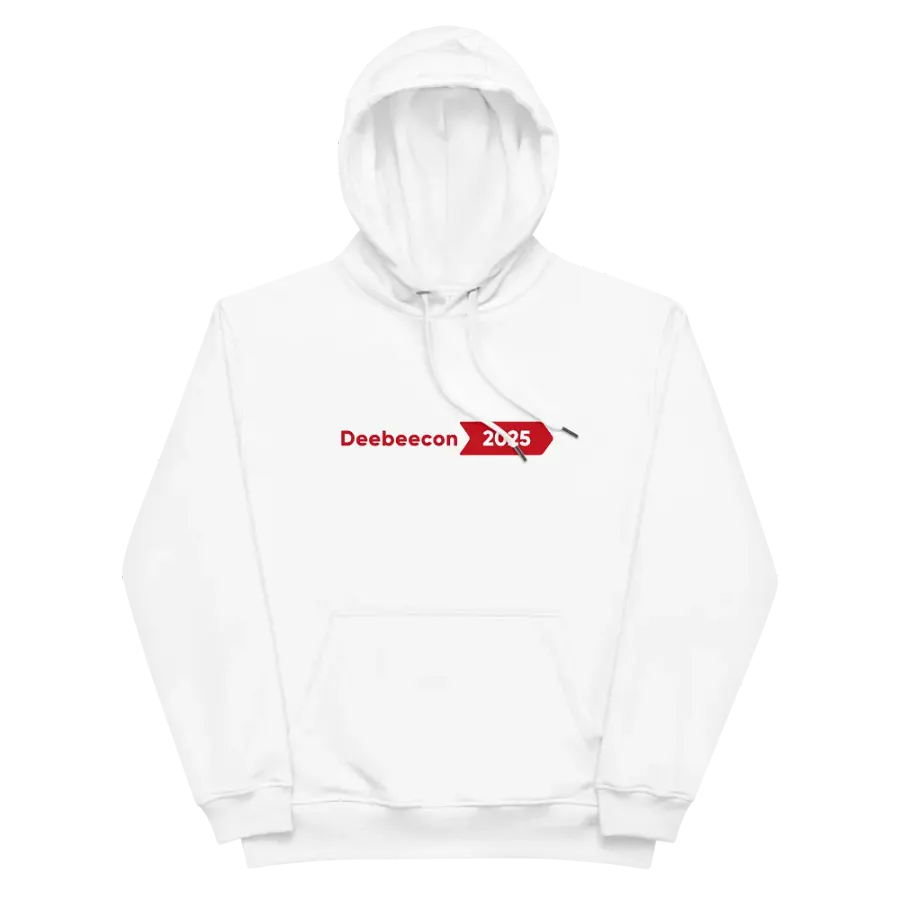 Official ECO Friendly DeeBeeCon 2025 Hoodie (WHITE) product image (1)