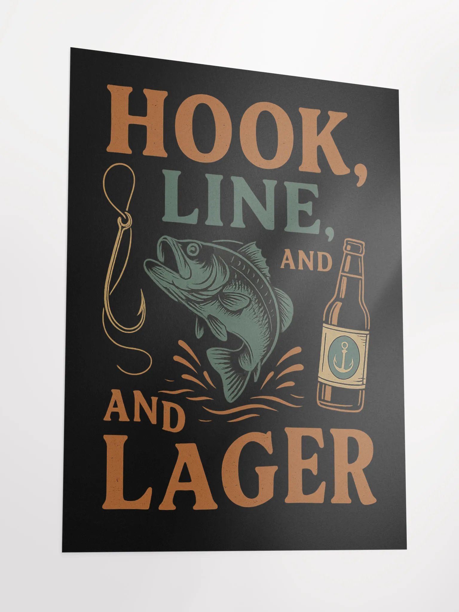 Hook, Line, & Lager Poster – Fishing & Beer Cabin Decor product image (3)