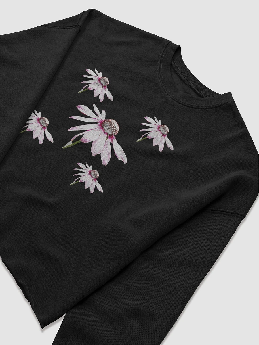 Pink Cone Flowers on a Pale Abstract Background Women's Fleece Cropped Sweatshirt product image (5)