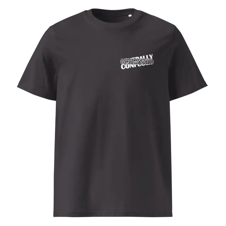 Generally Confused Organic Cotton T-Shirt (White Print) product image (1)