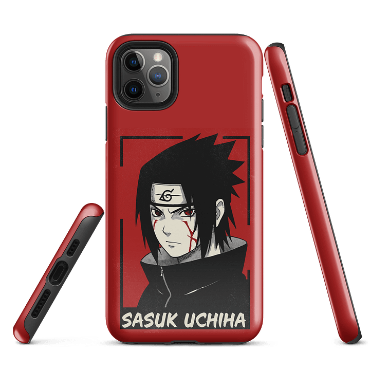 Sasuke Uchiha Red Aesthetic iPhone Case – Anime Naruto Fan Art Cover product image (2)