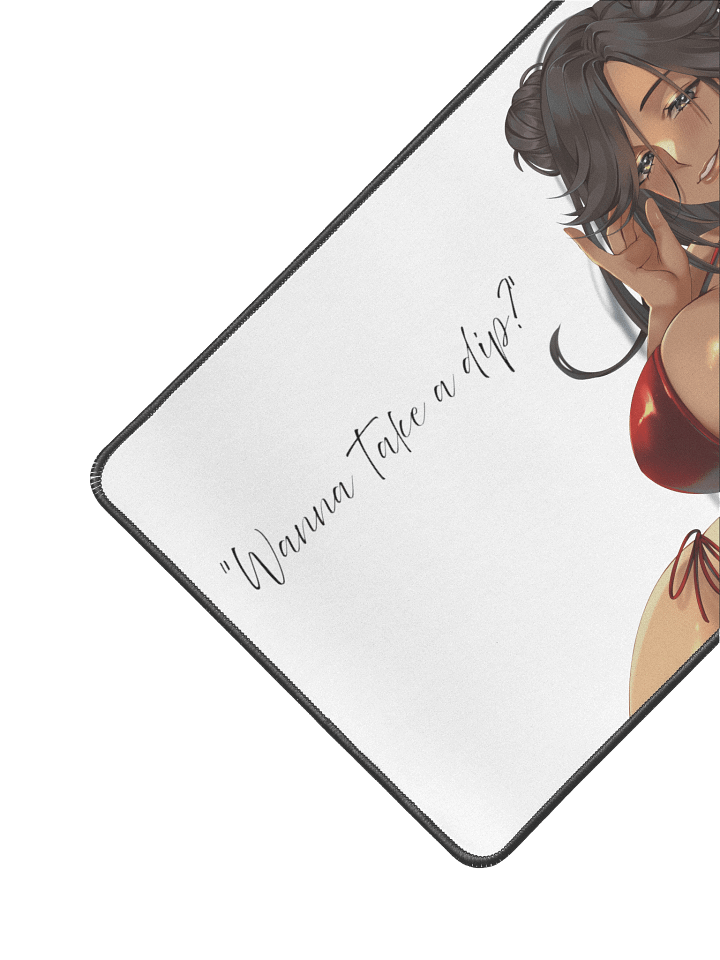 Smiling in Red Bikini Desk Mat product image (2)