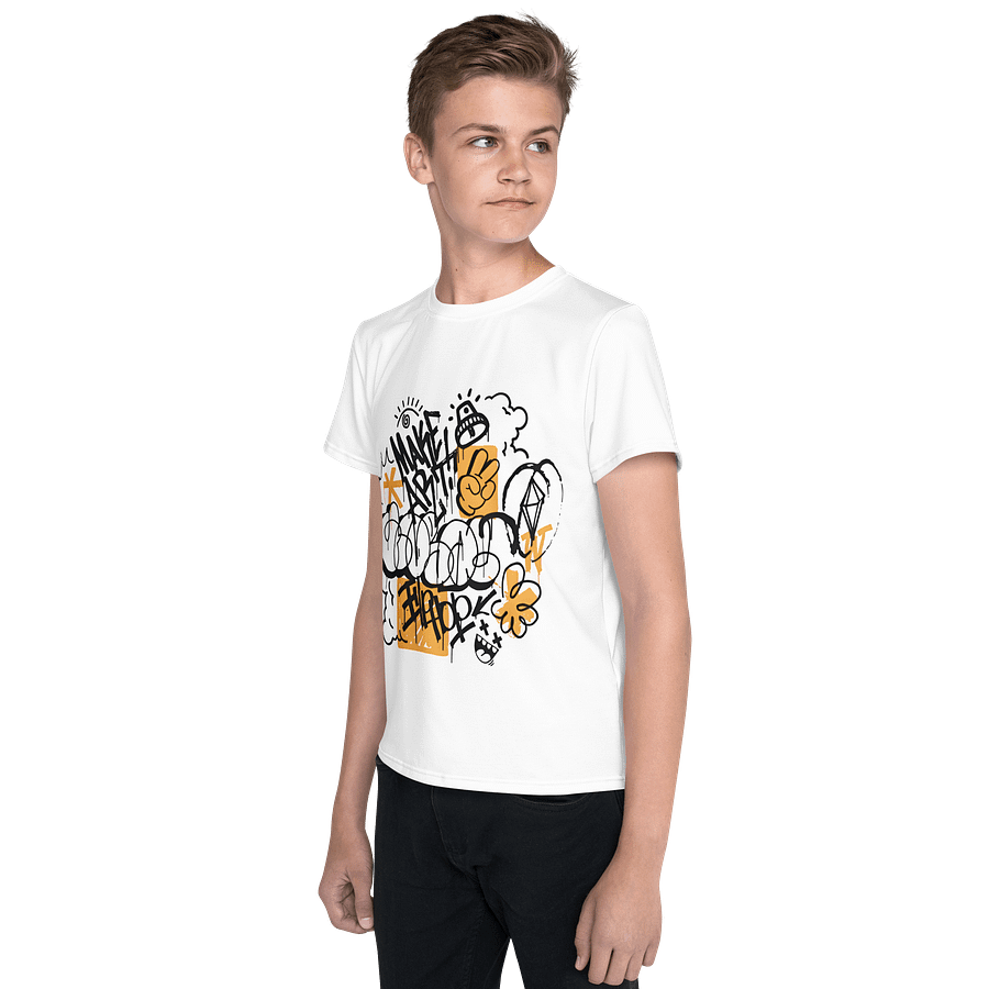 Kids Youth Crew Neck T-Shirt Abstract Scribbles Graffiti product image (3)