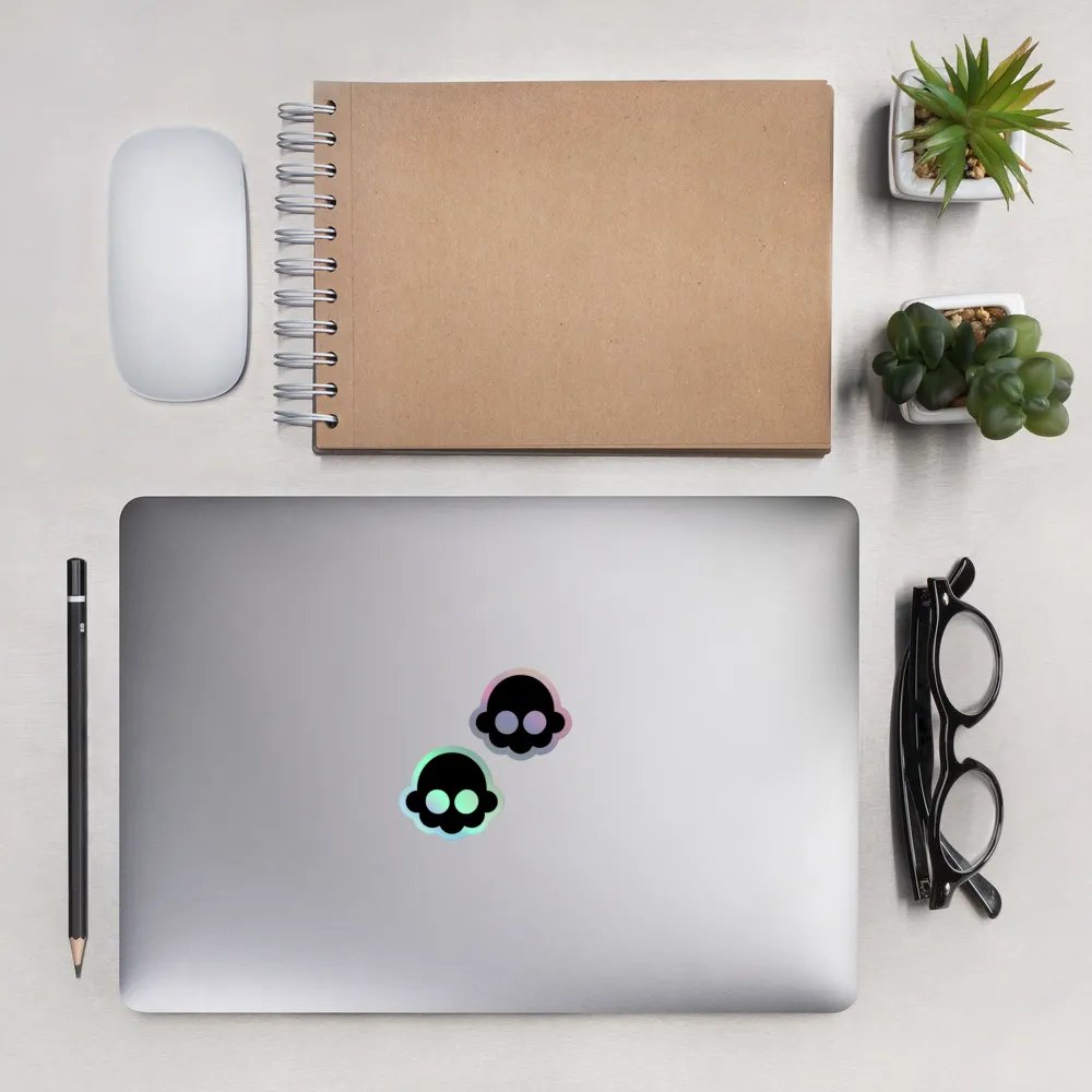 holographic skull sticker product image (2)