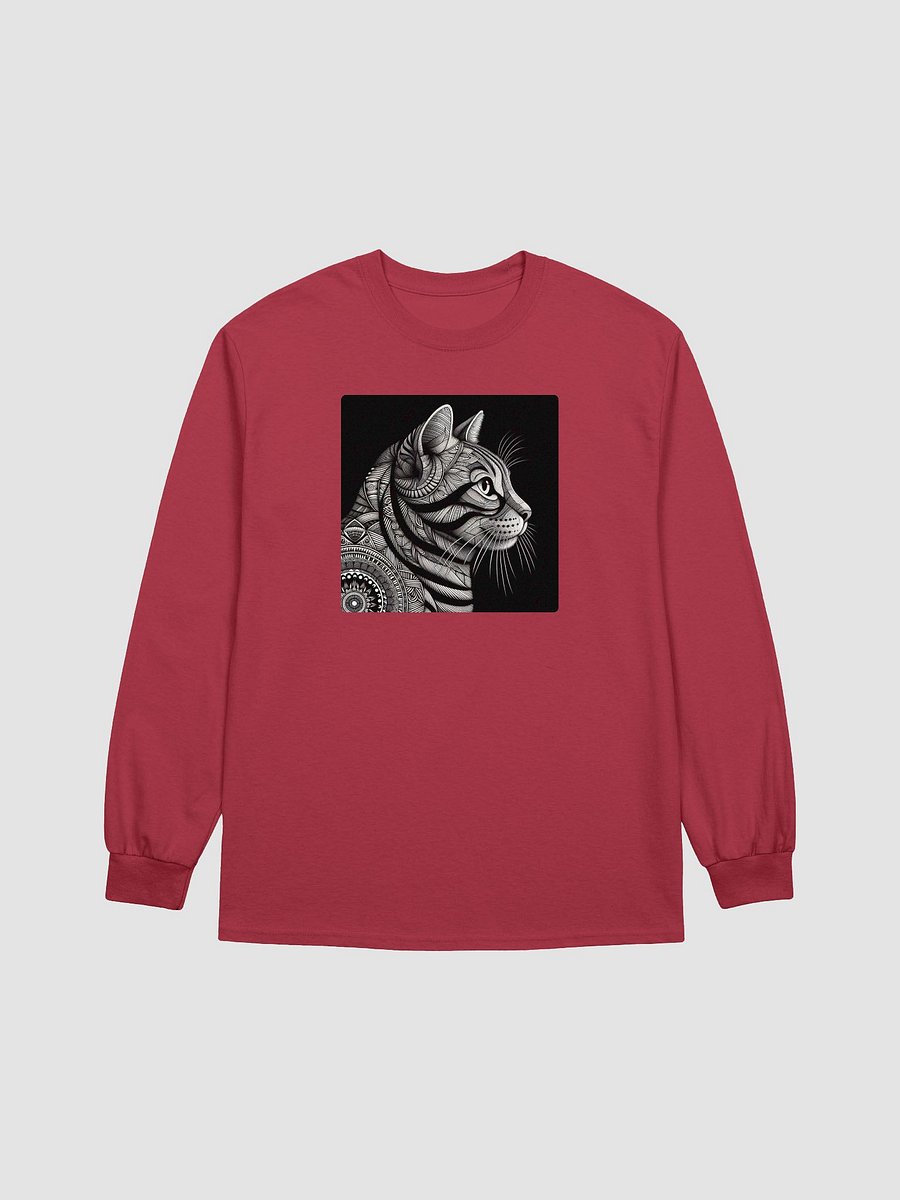 Ornate Feline Illustration Long Sleeve Tee product image (9)