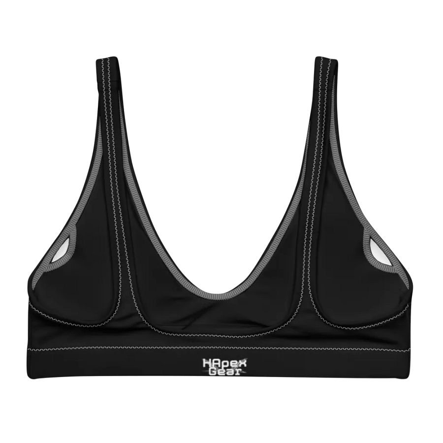 White HApex Gear White Logo Cancer Awareness Orange Ribbon. Black Recycled Padded Bikini Top product image (3)