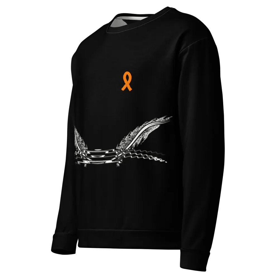 White HApex Gear White Logo Cancer Awareness Orange Ribbon. Black Recycled Unisex Sweatshirt product image (5)