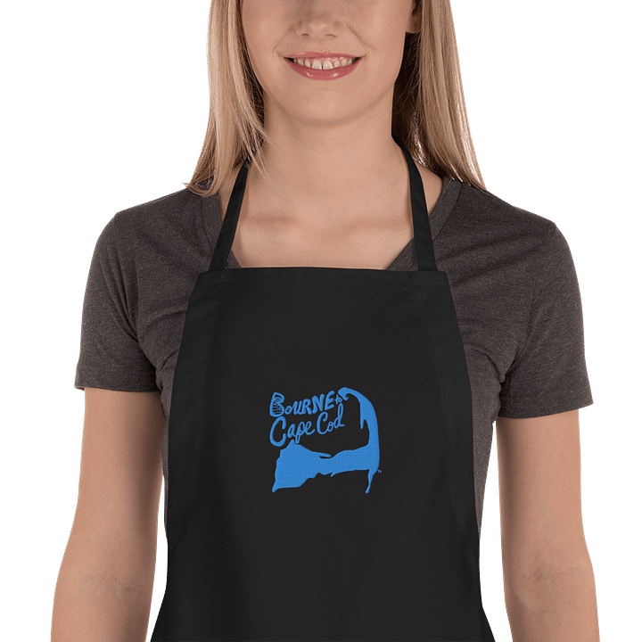 🦞BOURNE to Cape Cod™ | Embroidered Apron | Coastal Cooking Vibes | Aqua/Teal Logo product image (1)