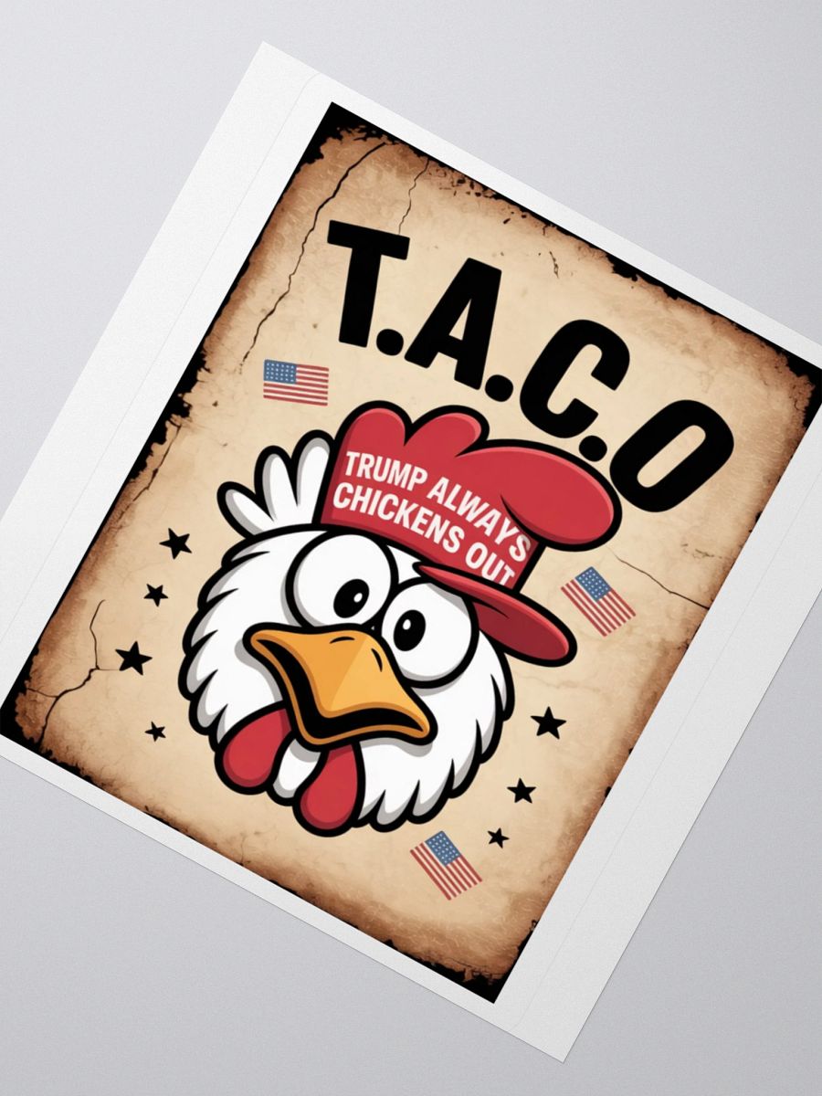 T.A.C.O. Sticker - "Trump Always Chickens Out" Political Satire product image (6)