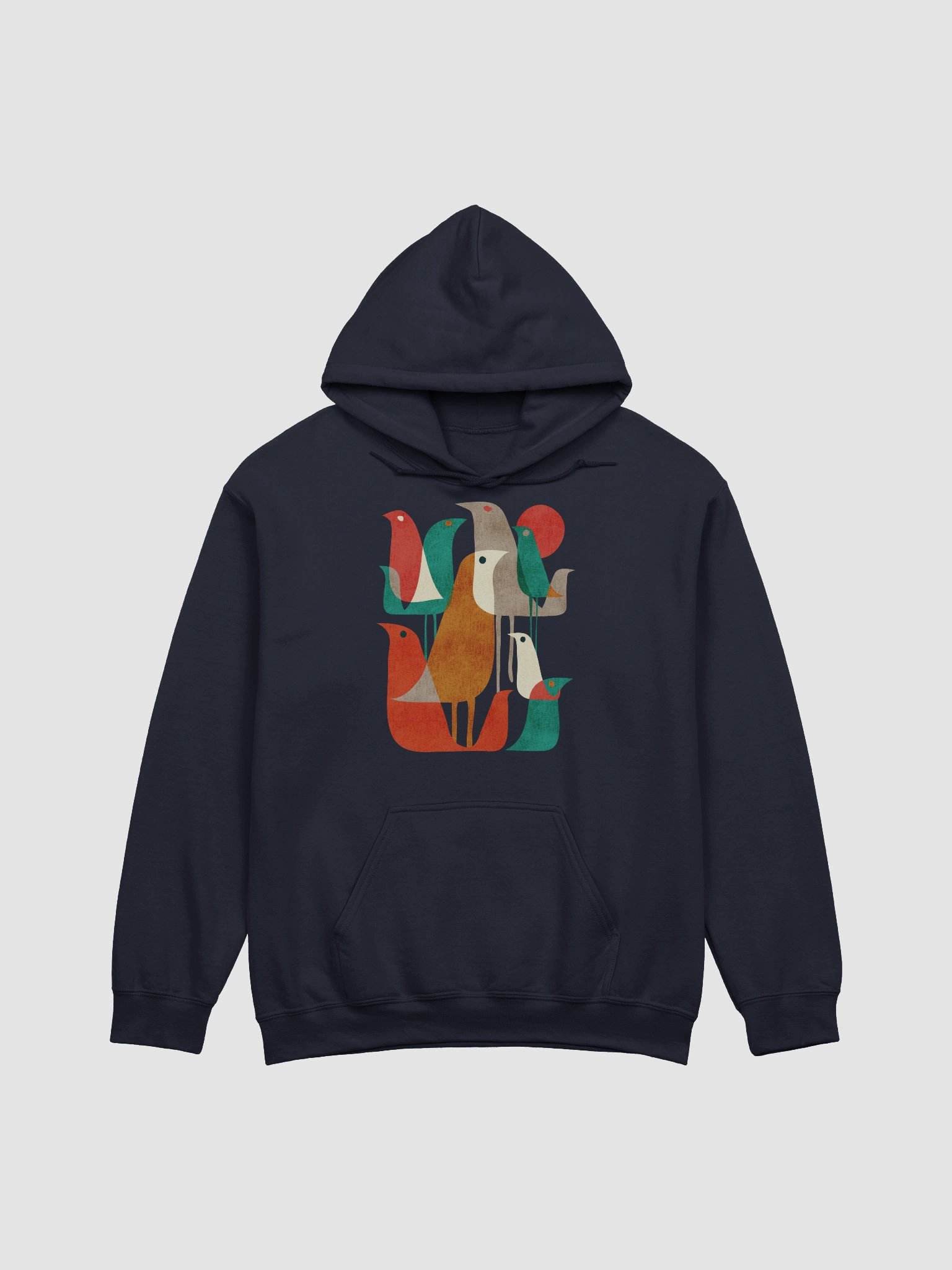 Mid-century birds graphic hoodie product image (13)