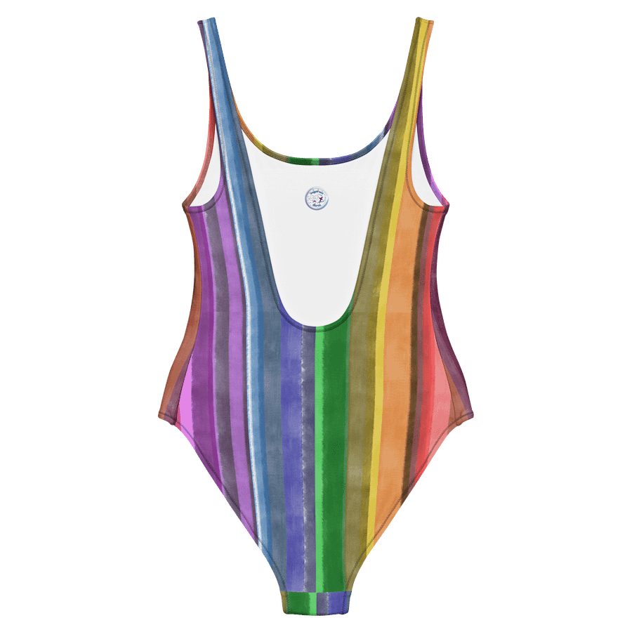 Cool Gouache Striped One-Piece Women's Swimsuit product image (8)