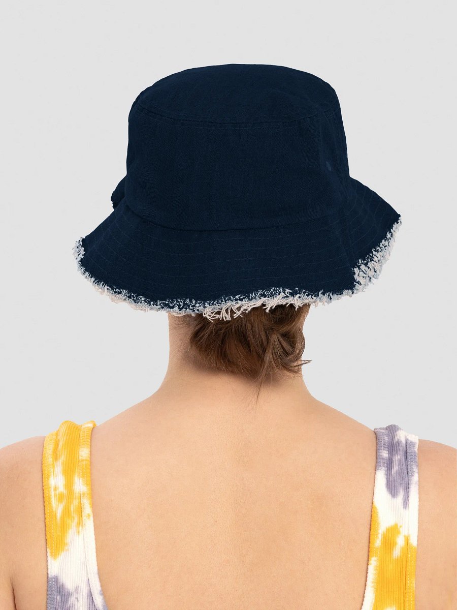 NRG Grunge Logo Embroidered Capstone Distressed Denim Bucket Hat product image (5)