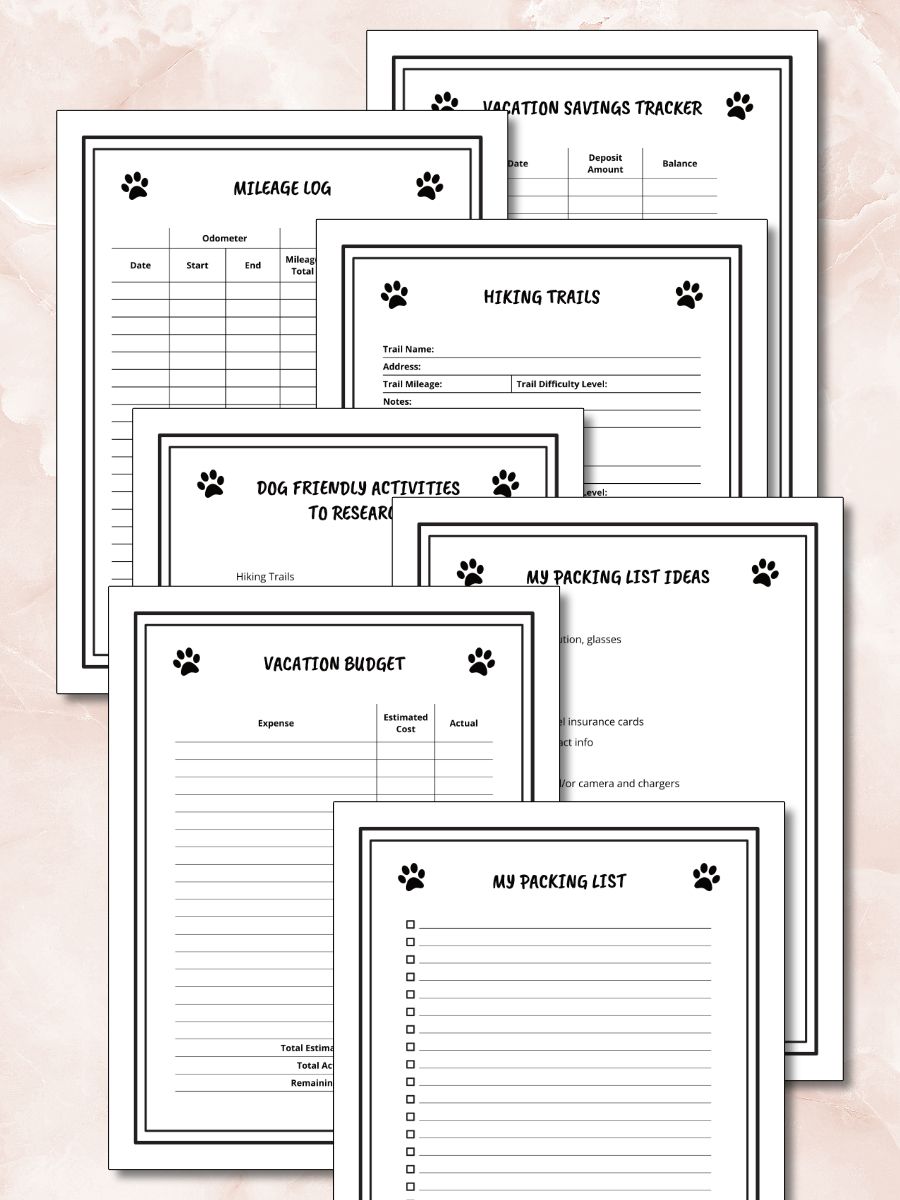 Printable Dog Road Trip Travel Planner product image (2)