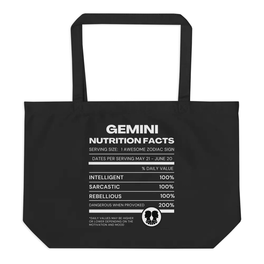 Gemini Nutrition Facts Tote product image (1)