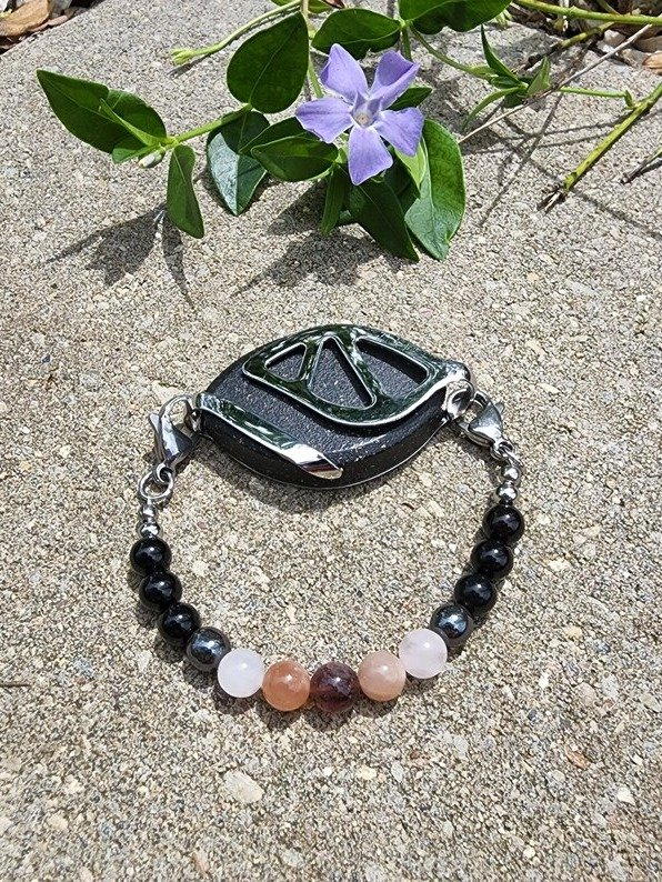 Lightkeeper Bracelet | Auralite 23, Sunstone & Agate | Handmade Accessory for Bellabeat Leaf Urban & Ivy product image (1)