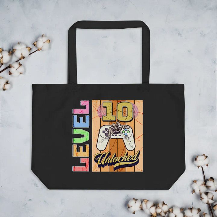 Level 10 Unlocked Gaming Achievement Tote Bag product image (2)