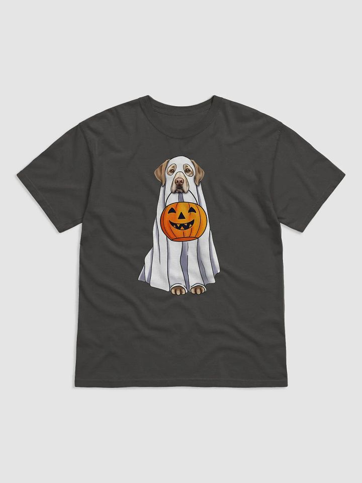 Labrador(Yellow) Halloween Tee | Funny Fall & Halloween Labrador Wearing a Ghost Costume with a Pumpkin Basket product image (7)