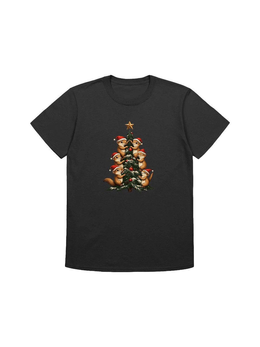 Cute Baby Squirrels Christmas Tree Unisex T-Shirt product image (3)