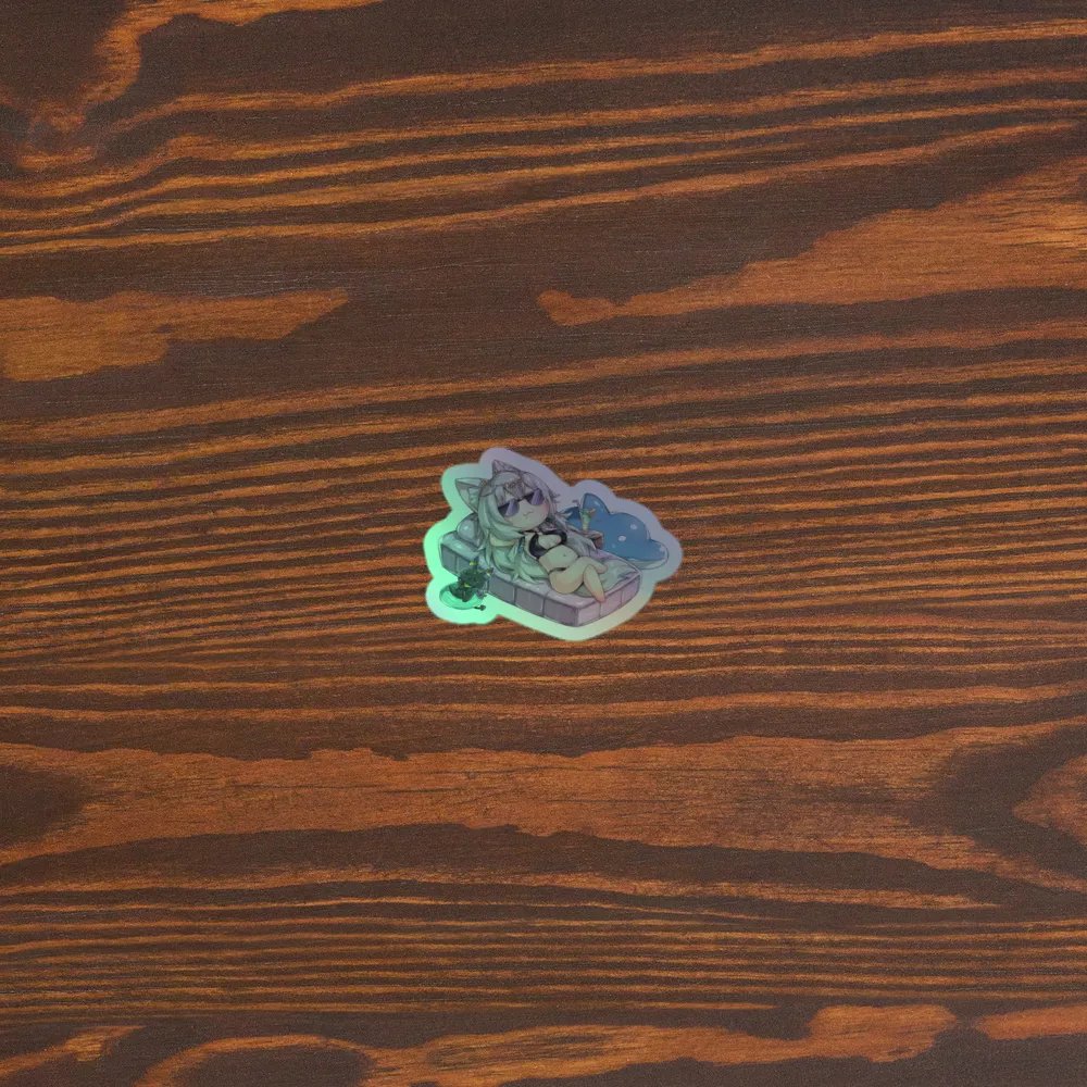 Chill Wolfgirl Summer Holographic Sticker Sheet product image (3)