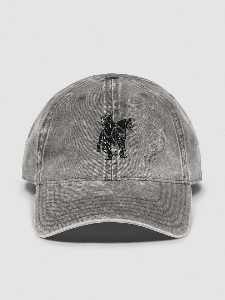 MONSTER series Adjustable Washed Hat w/ Embroidered Design - Cerberus product image (1)