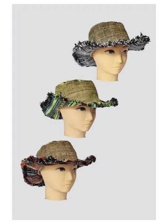Wide-Multicolor Brim Hemp Hat product image (1)