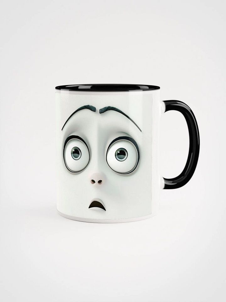 Worried Cartoon Face Mug: Add Whimsy to Your Morning Brew! product image (1)