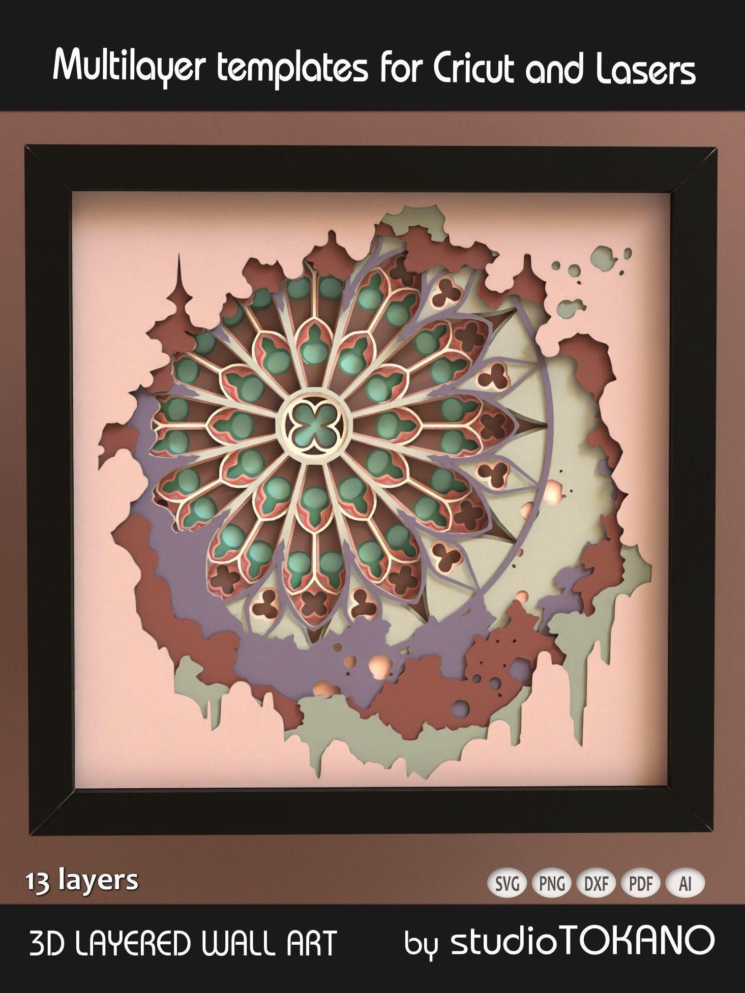 Gothic Rosa Shadow box SVG product image (2)