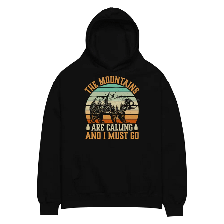 The Mountains Are Calling I Must Go Hiking Quote Unisex Premium Oversized Hoodie product image (2)