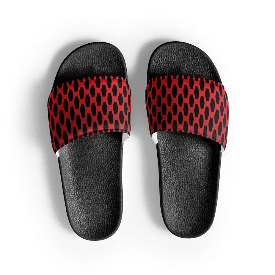Honeycomb Red & Black Men's Slides product image (1)