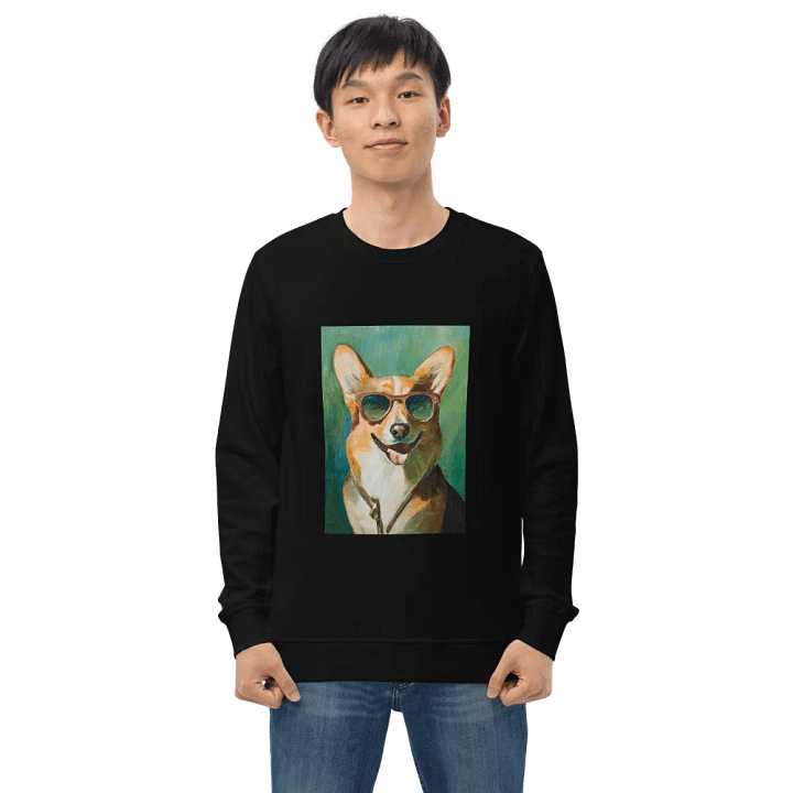 Cool Corgi Sunglasses Painting - dogPXL Artistic series Unisex Organic Sweatshirt product image (2)