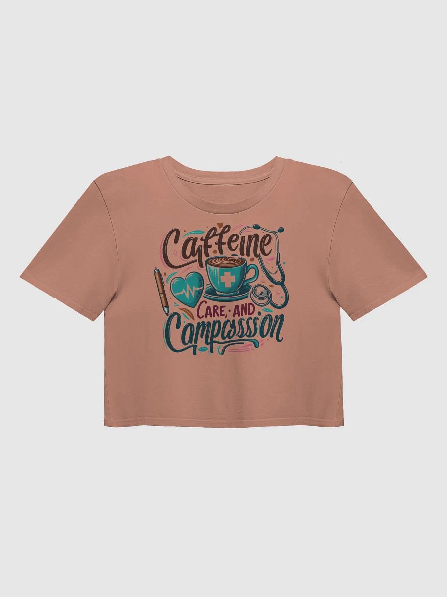 Caffeine, care, and compassion crop top product image (2)